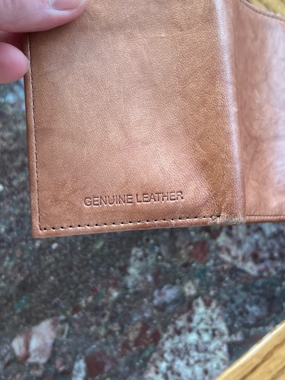 Leather Trifold Wallet with Texas Longhorn Stamp - Picture 3 of 7